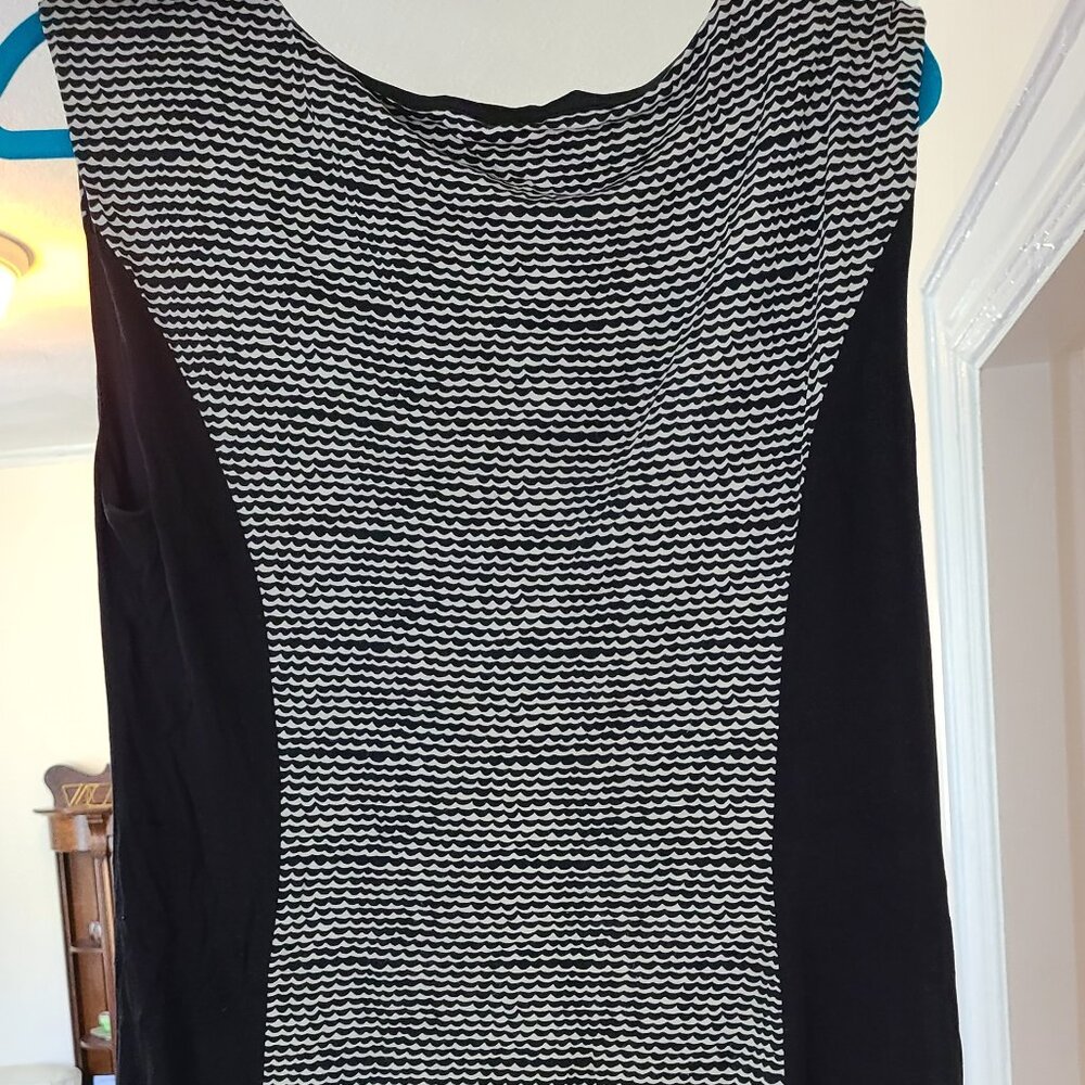 Loft Black and White Patterned Mini Dress